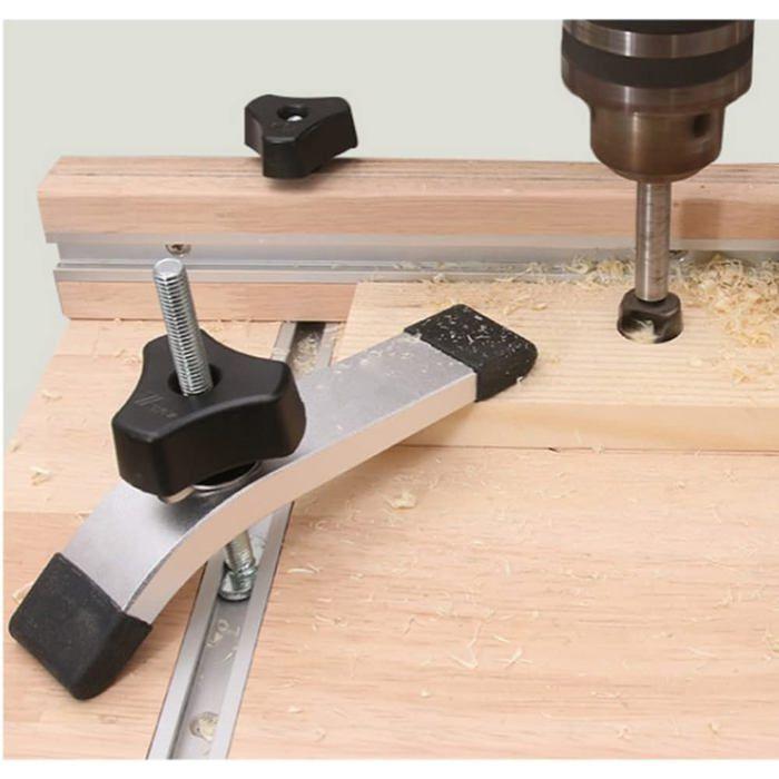 Pinces à serrage rapide pour rail en T - AIMOONSA - T-Track Clamp - Alliage d'aluminium - Filetage M8 - Argenté
