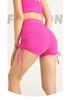 Hot Style Ruched Peach Yoga Shorts - Tight, Drawstring, No T-Line, Three-Point Design