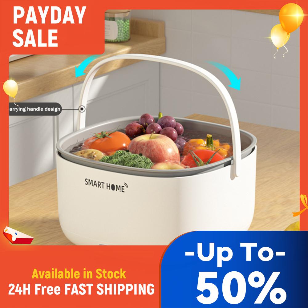 

Ultrasonic Vegetables Cleaning Basket Remove Residues Fruits Vegetable Washer Simple Operation Home Kitchen Appliances China Mainland