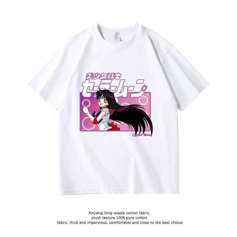 Pretty Soldier Sailor Moon Shortsleeved Womens Tshirt Casual Clothing Miharu Hiyori Rina Pure Cotton Clothes Cotton