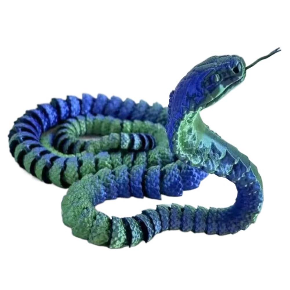 

Multicolor Simulated Snake Ornament Flexible Animal Simulation Model 3D Printed Snake Home Decor 60cm зелёный
