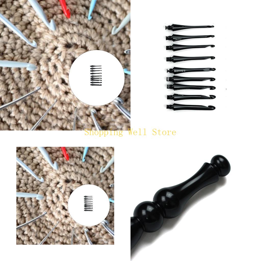 

KX4B Replaceable Crochet Hooks 9 Heads Resistant Aluminum Crafting Tool China Mainland