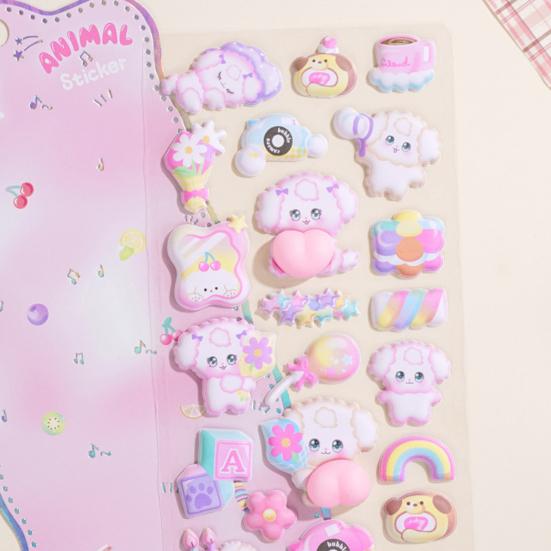 3D Squishy Samolepky s roztomilými zvířecími zadky Kreslené samolepky s pejskem a kočičkou Pufované samolepky pro scrapbooking DIY projekty Dekorace na notebook, pouzdro na telefon