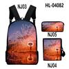 Iconic Distinctive Black Rock Shooter 3D Design 3pcs/Set Learner Bags Everyday Laptop Everyday Backpack Sling Carry Tote Pencil Pouch
