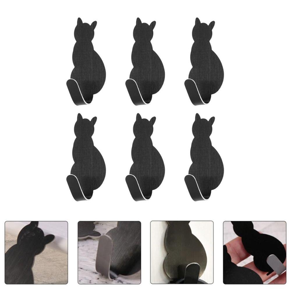 304 Stainless Steel Cat Hook Strong Adhesive Wall Hooks Self Adhesive Hooks  Clothes Hanging