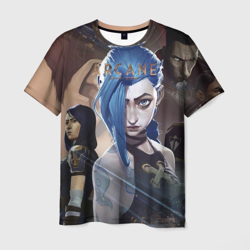 Cartoon Anime Arcane League Jinx Graphic 3D Printed T-shirt Men Women Short Sleeve O-Neck Tee Shirt Casual Harajuku Top Clothing