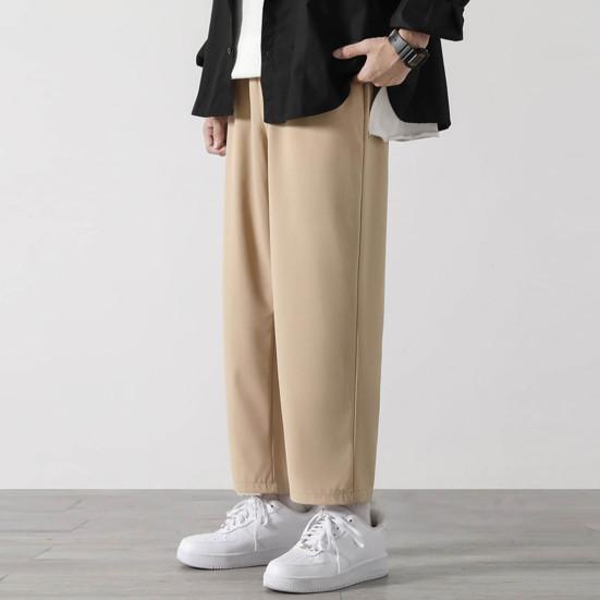 Ledové hedvábné kalhoty Populární rychleschnoucí středně dlouhé pánské čistě barevné tenké ležérní streetwear