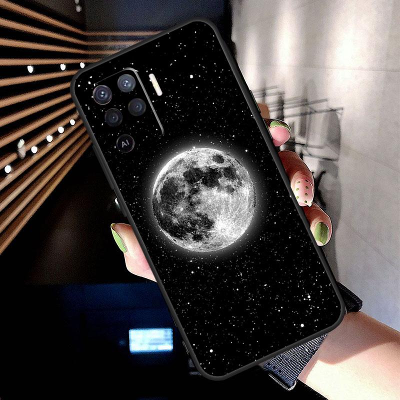 Moon Stars Space Case For Oppo A17 A57 A77 A76 A16 A96 A18 A60 A80 A40 A38 A58 A78 A98 A94 A74 A54 A15 A5 Pro