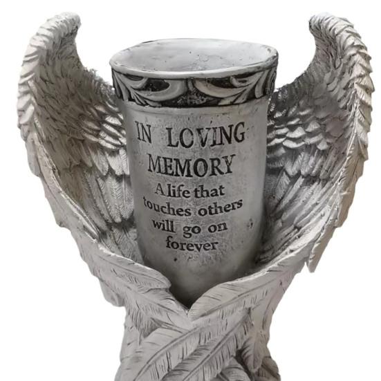 Kirkegårdsvase Englevinge-minnevase med pigg og dreneringshull Harpiksbukett blomsterholder for gravsteindekorasjon