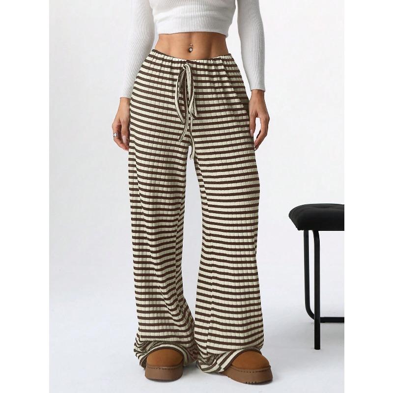 IHUASU Women's Fashion Casual Solid Color Print Pants & Capris
