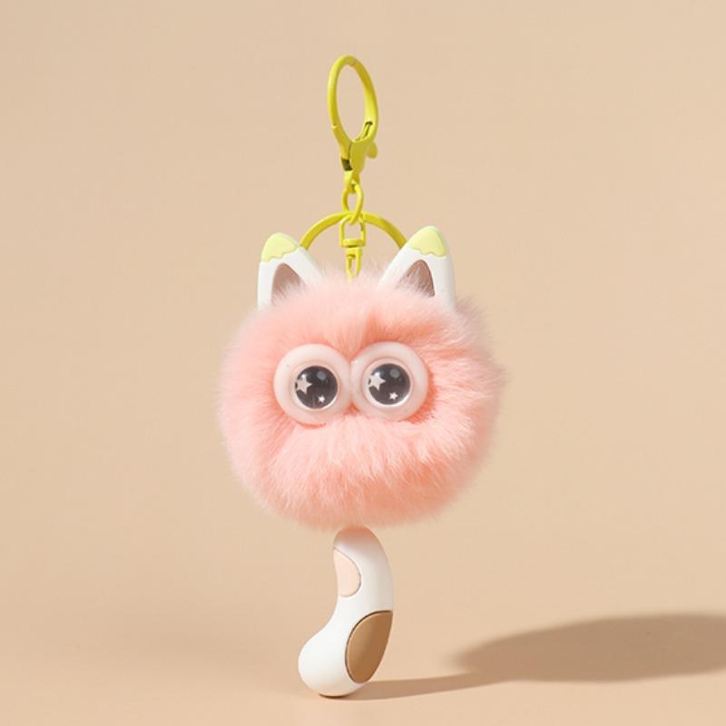Niedlicher Rexkaninchenhaar Kätzchen Schlüsselanhänger Anhänger Mädchen Herz Plüsch Cartoon Puppe Puppe Taschenzubehör Geschenk