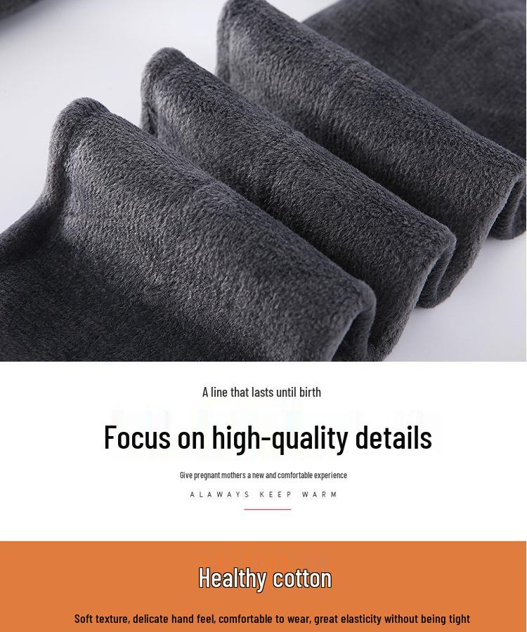 Maternity Fleece Leggings: Cotton Stripe, Supportive Tights for Spring/Autumn