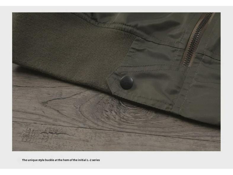 Ami Khaki L-2 Men's Autumn Lightweight Air Force MA-1 Flight Zipper Jacket