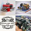 V8 Motor Kiti Benzinli - Benzinli V8 Küçük Blok Motor Model Kitleri Çalışan Mini V8 Motor Kitleri 4 Zamanlı 44cc Su Soğutmalı