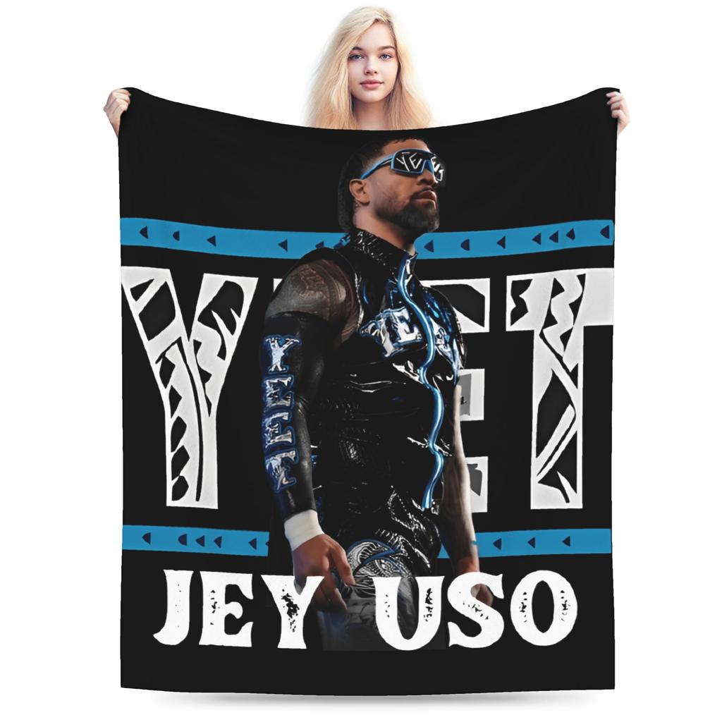 Плюшевые одеяла Jey Uso Yeet для детей Фланелевое покрывало для спальни Супер теплое Индивидуальное качество Постельное покрывало Идея для подарка