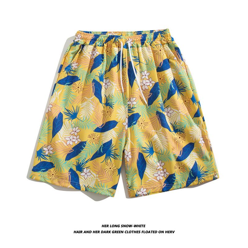 Couples' Quick-Dry Beach Shorts: Loose, Large Size, 5-Point Trunks for Seaside Vacations & Hot Springs
