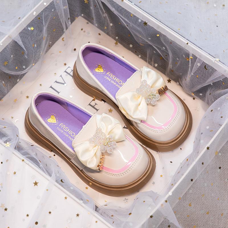 

Весна Новый Стиль Девочки Принцесса Повседневная Обувь Мягкая Подошва Британский Стиль Износостойкая Удобная Универсальная Кожаная Обувь 36 бежевый