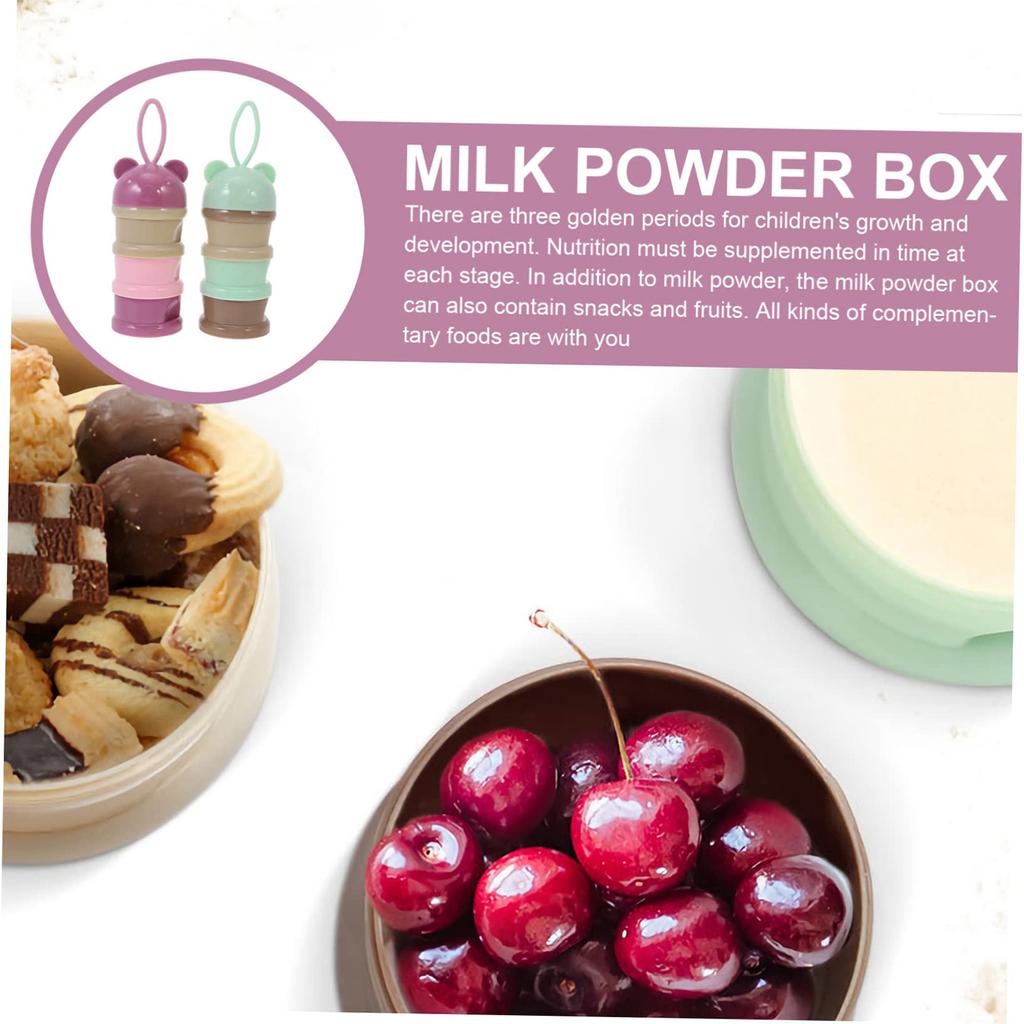 Portable Milk Powder Dispenser Set Of 2 Three Layer Storage Case For Dispenser Detachable