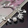 Mode 925 Sterling Zilveren Armband voor Vrouw Mooi Hart Zirconia Hanger Ketting Bruiloft Feest Cadeaus Klassieke Sieraden 20CM 8inch