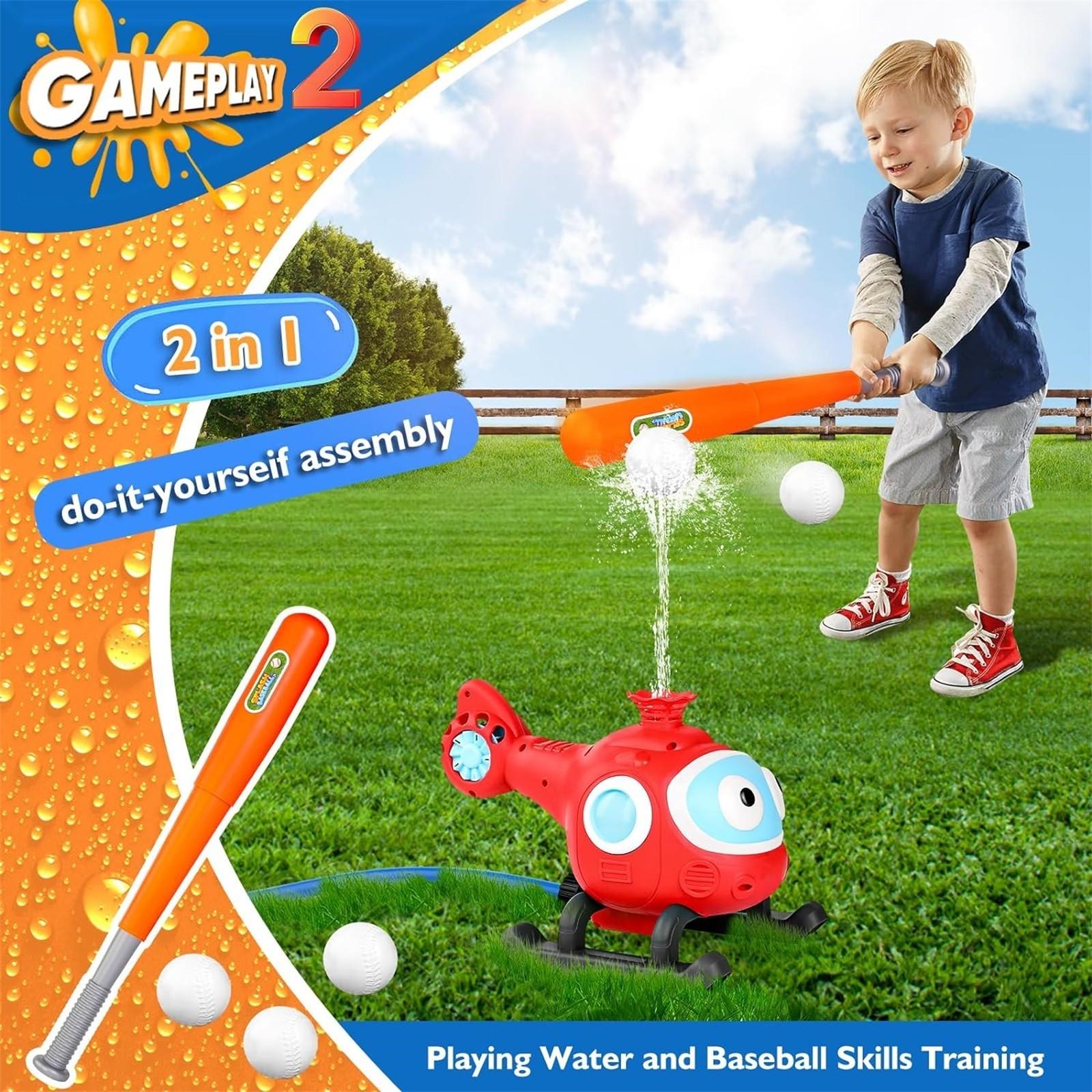 S&Dshopline® Jouet de baseball arroseur pour enfants, escargot/hélicoptère, jeu de
