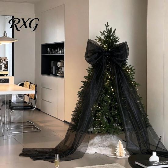 Giant Christmas Bows for Outdoor Decor 79x20 Inch Bow Tree Topper, Oversized Tulle Large Decorative Weddings Ornament with Long Streamer Home