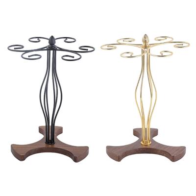 Freestanding Vertical Wine Cup Rack Upside Down Display Shelf For Stemwares Decorative Metal Construction Hanger