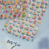 Kawaii Red Jelly Tomato Nail Art Sticker Bowknot Star Cute Summer Fruit 5D Fruit Self Adhesive Nail Art Decals For Summer DIY