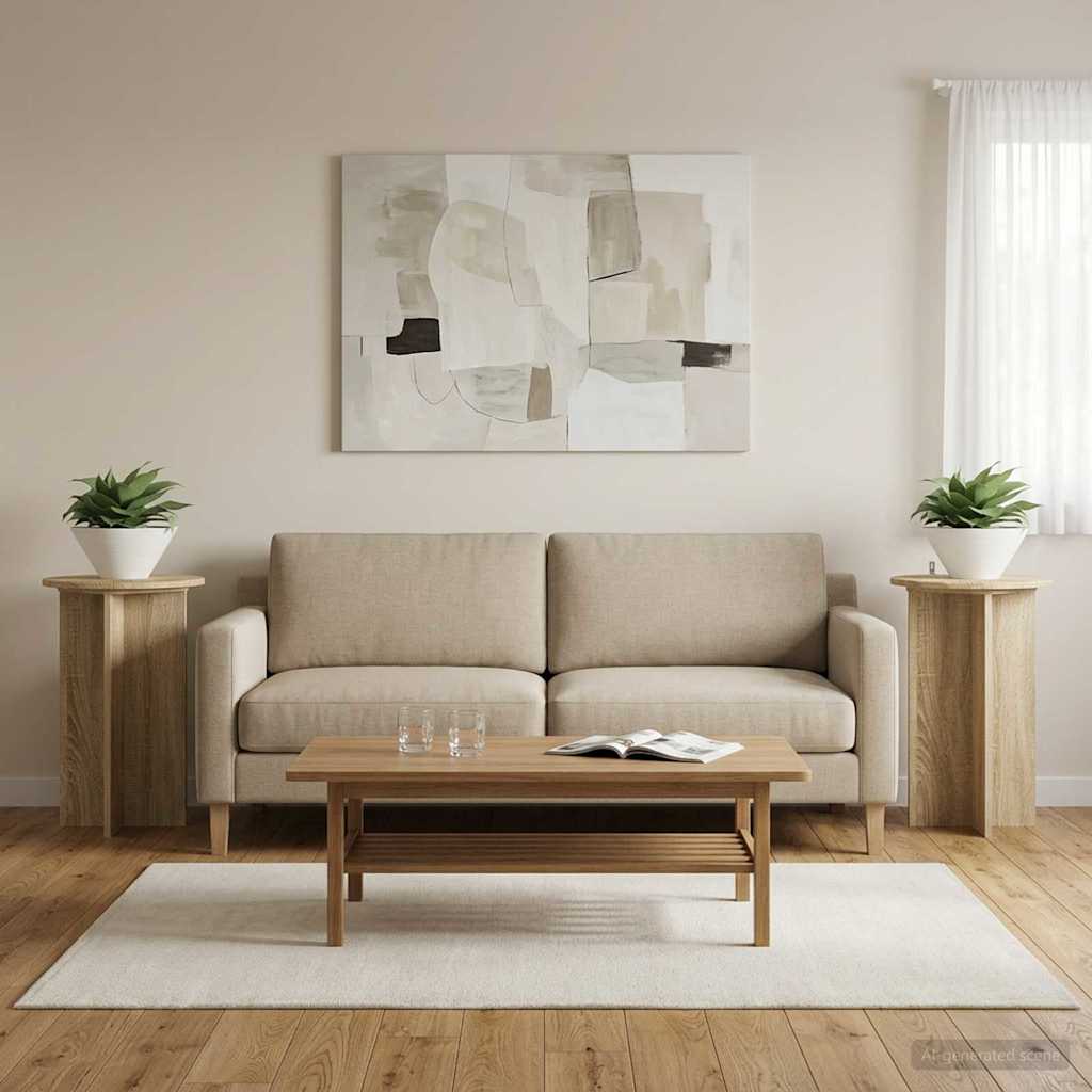 Plant Stand 2 pcs Sonoma Oak Ø40 x 60 cm engineered wood