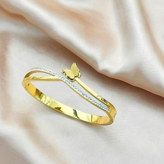 18K Gold-Plated Titanium Steel Bracelet: European & American Style, Fashionable & Versatile