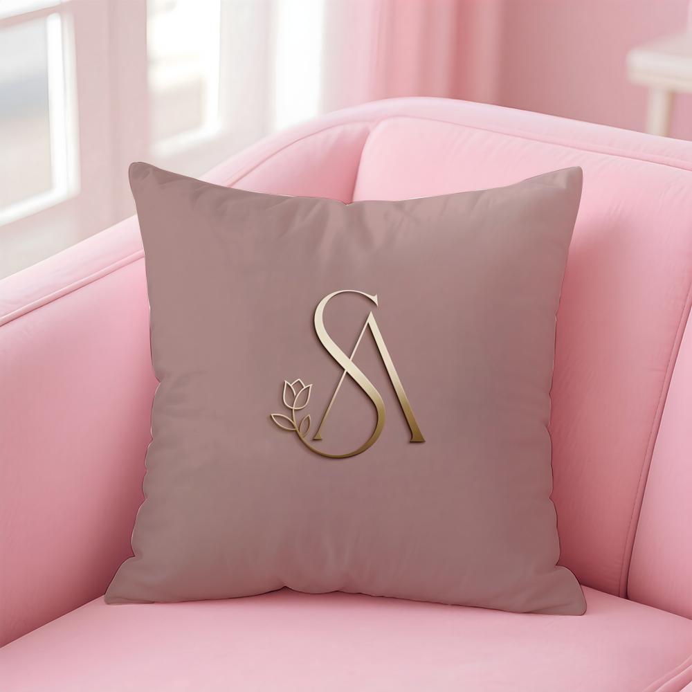 Simple letter Design AU Cushion Cover Pillowcase Short Plush Invisible zipper Room Sofa Cushion Cover