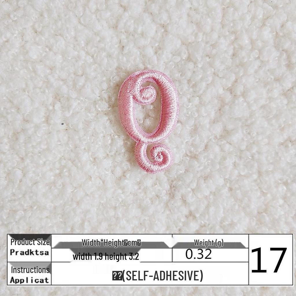 Pink English Letter Embroidery Patch for DIY Clothing