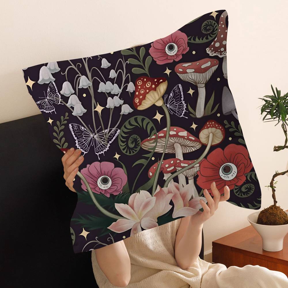 Hot Selling Squirrel Mushroom Cushion Cover Decorative Pillow Sofa Home Decor Case Pillow Cases