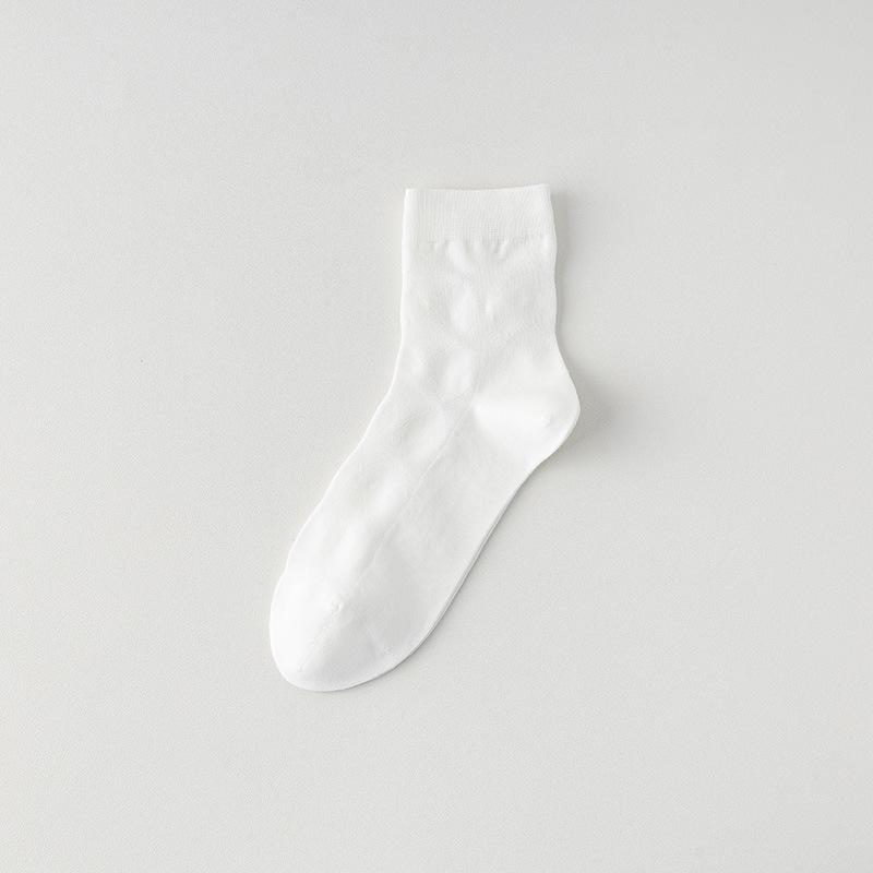 Men's Mid-calf Socks, Pure Cotton Summer Thin Antibacterial, Deodorizing, Sweat-absorbing Mesh Black Men's Business Suit Long Socks