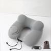 Inflatable U-Shaped Travel Pillow Ice Silk Neck Support Cushion Convenient Neckrest Pad  Airplane