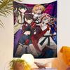 Anime Girls Four Tapestry Wall Hanging, Kawaii Manga Illustration, Wall Decor for Bedroom Living Room Dorm