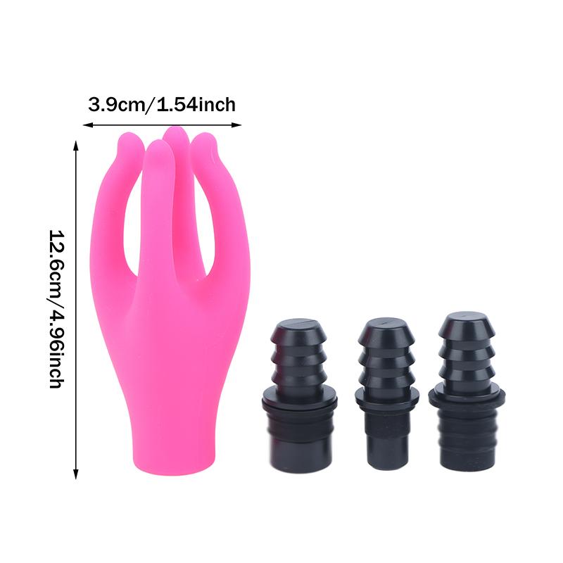 3 Sizes Fascia Massager Head Massage Gun Heads With 4 Fingers Artificial Hand Silicone Head Washable Massage