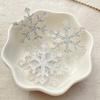 6PCS Colorful Glitter Silver Christmas Snowflakes Head Flat back Acrylic Sheet Miniature Pattern Applique DIY Decor Art Crafts