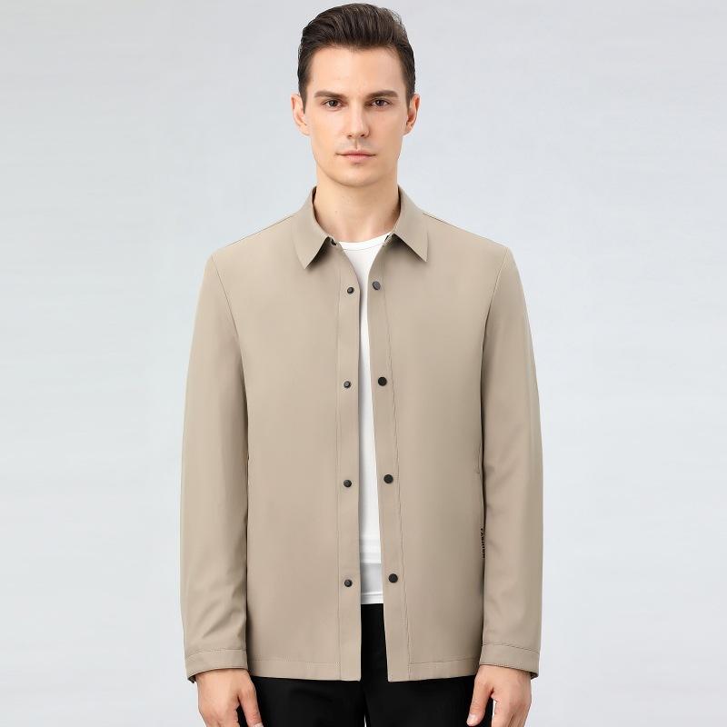 Quality Spring New Style Men's Young and Middle-aged Jacket Men's Casual Buttoned Jacket Jacket Lapel Short Casual Top