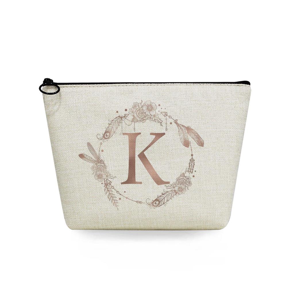 Women Circular letter Print Cosmetic Bag Toiletries Organize Travel Storage Case 6751 KTB