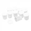 Clear Plastic Medicine Measuring Cups with White Lids Set of 10 (30ml)