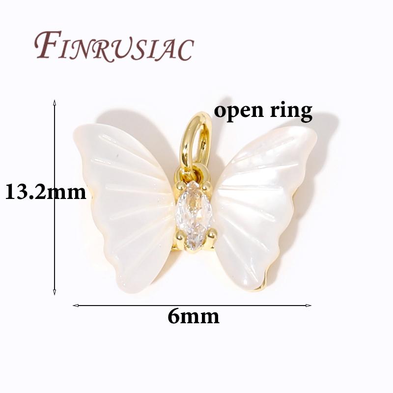 18K Gold Plated Charms For Jewelry Findings,Inlaid Crystal Butterfly Pendants For Necklace Making DIY Earrings Accessories