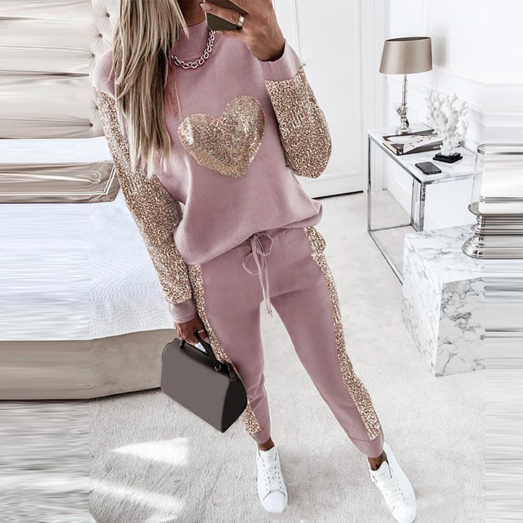 Buy FOK Fashion Women Love Sequin Suit 