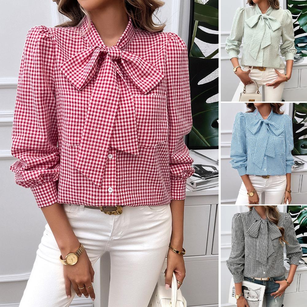 Autumn and Winter Tops for Women, Casual Contrasting Color Cardigans, Long-sleeved Shirts