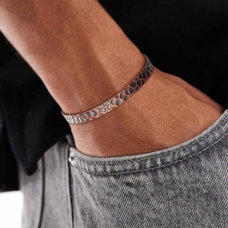 Pure Copper Cuff Bracelet Hypoallergenic Fashion Design Smooth Vintage Finish for Trendsetters Daily Street Wear
