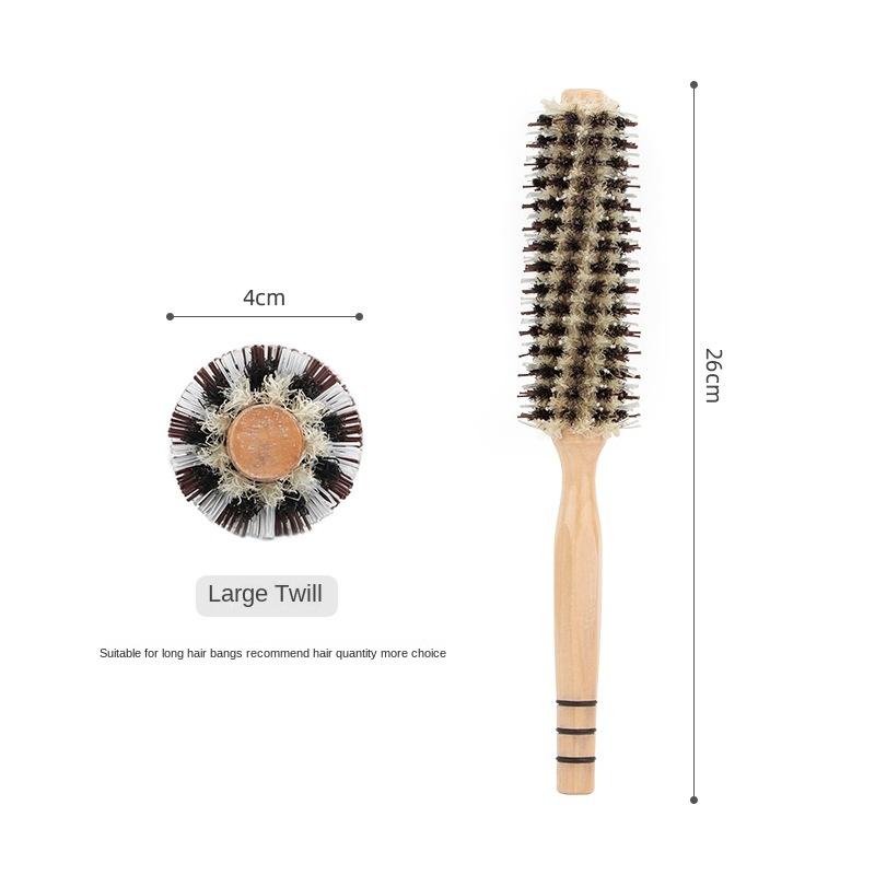 

Профессиональная круглая расческа для вьющихся волос, антистатическая парикмахерская щетка с деревянной ручкой, выпрямление / укладка, парикмахерские инструменты