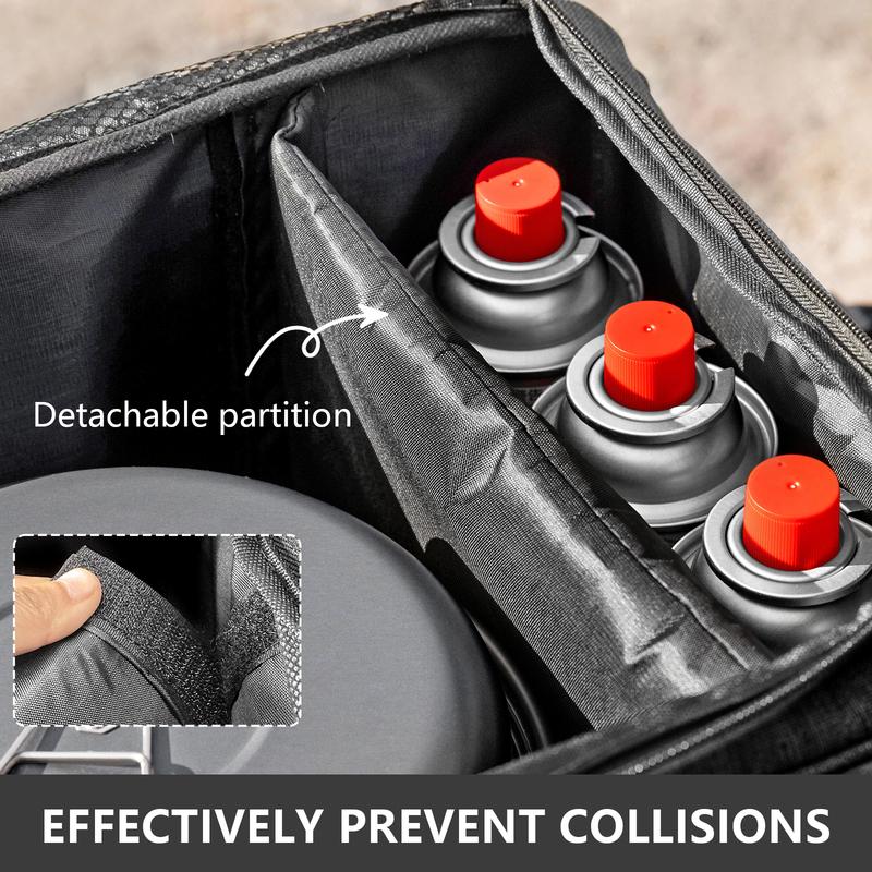 Outdoor Camping Bag 26L/30L/42L Folding Gas Tank Storage Bag Picnic Cookwre Container Camp Supplies Adjustable Partition
