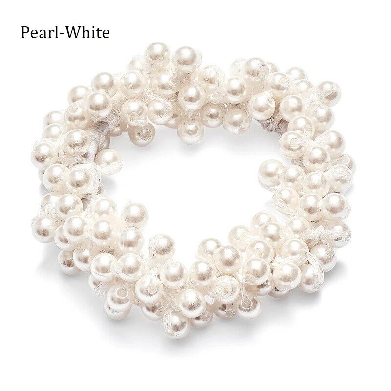 

Pearl Hair Bands Women Girls Scrunchie Ponytail Holder Pearl Beads Women Hair Bands Elastic Rubber Rope Ties Hair Accessories 1PC