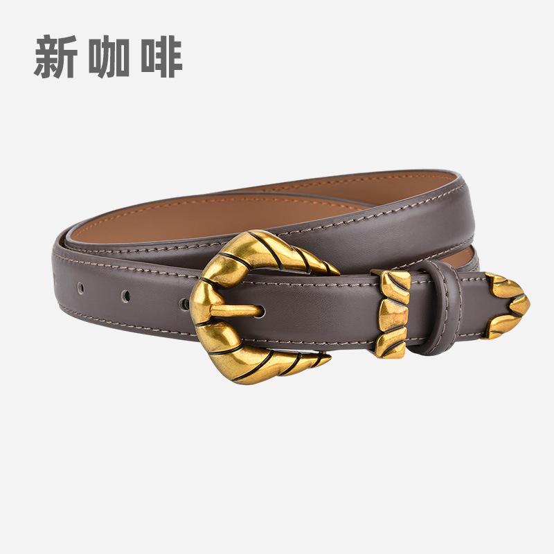 

omen s belt new retro engraved belt gold leather decorative pin buckle belt 105