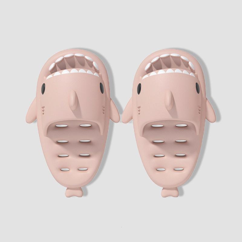 Divat Comwarm üreges cápacsúszdák nőknek Férfiak aranyos rajzfilm otthoni papucsok fürdőpapucsok kültéri szerelmesek strandon vastag alsó papucsok