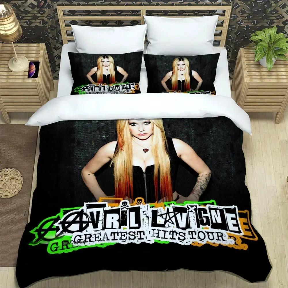 Music Singer Avril Lavigne Duvet Cover Pillowcase Bedding Set Adult Boys Girls Bedroom Decoration Gift Single Twin King Size
